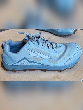 Altra Light Blue Athletic Trail Shoe with Brown Outsole